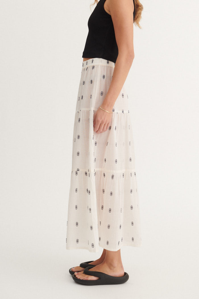 Basic Apparel Ada Skirt Nederdele 705 whisper white / Sky captain