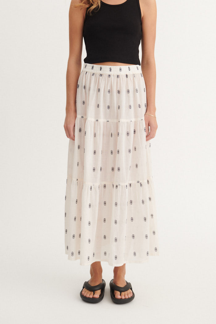 Basic Apparel Ada Skirt Nederdele 705 whisper white / Sky captain