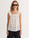 Ada Top - whisper white / Sky captain