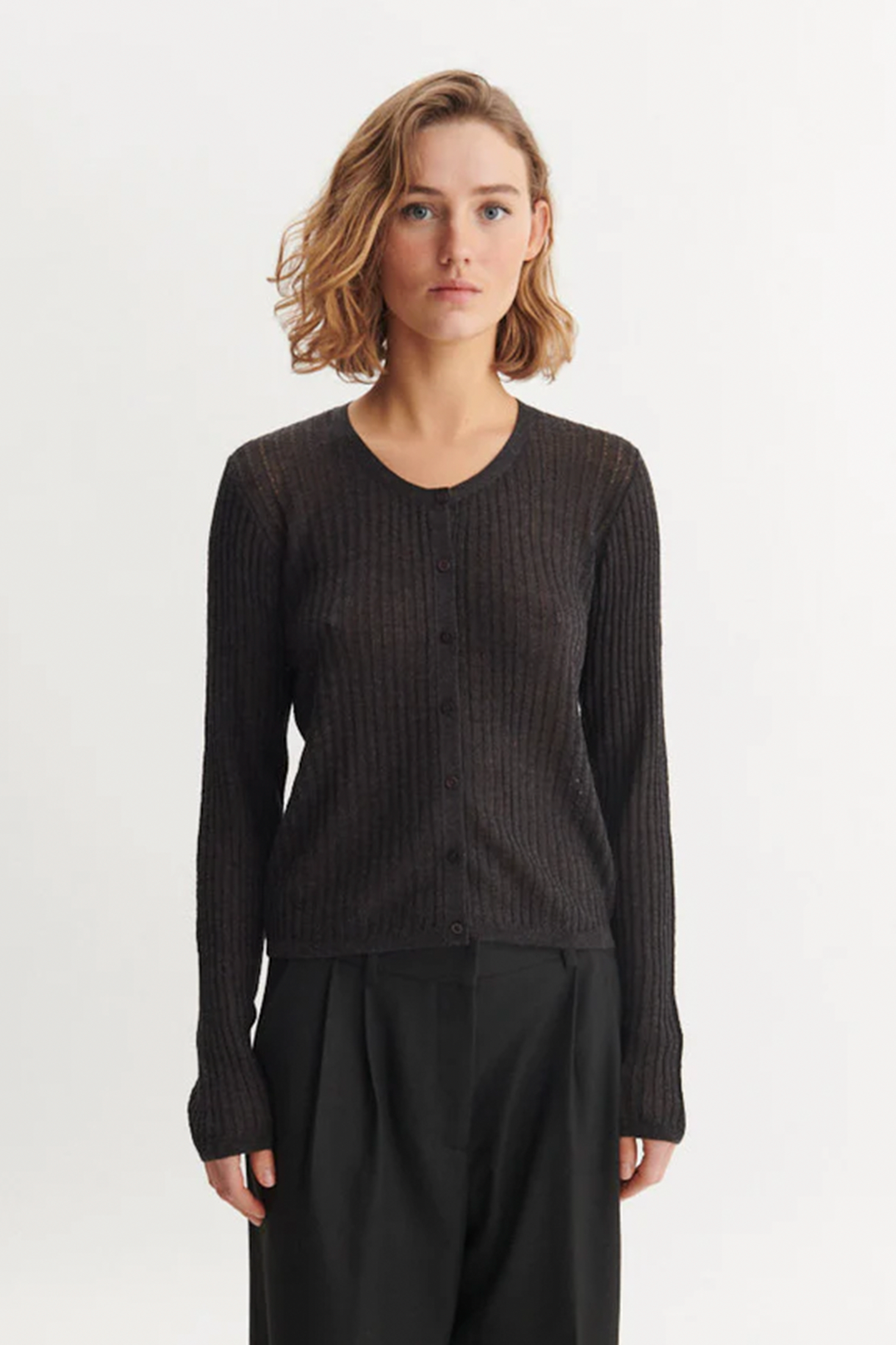 Basic Apparel Adi Cardigan Cardigans 393 Dark Grey Mel.