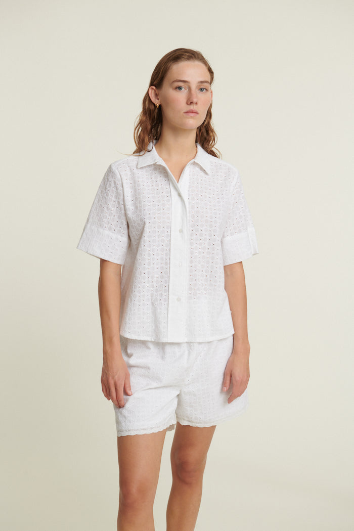 Basic Apparel Adie SS Shirt Skjorter 423 Bright White