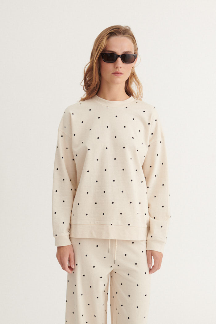 Basic Apparel Anneli Oversized LS Sweat T-shirts 482 Birch/Black