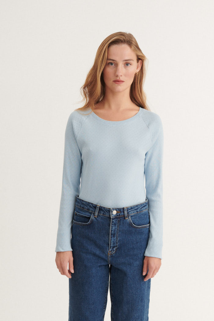 Basic Apparel Arense LS Tee T-shirts 114 Cashmere Blue