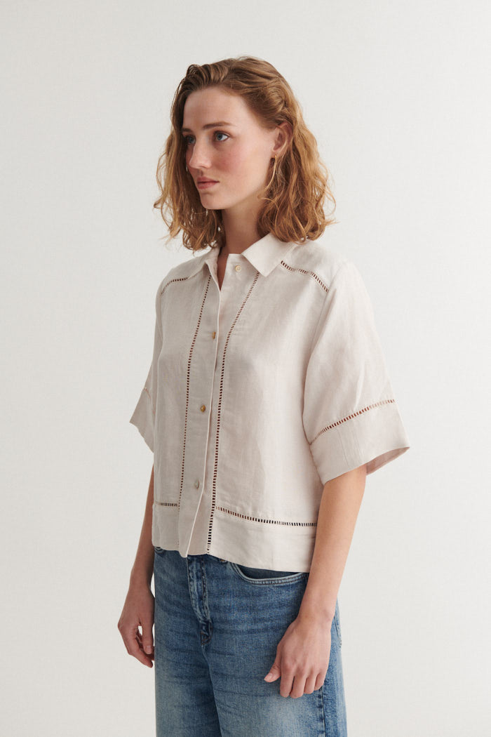 Basic Apparel Arina SS Shirt Skjorter 883 Moonbeam
