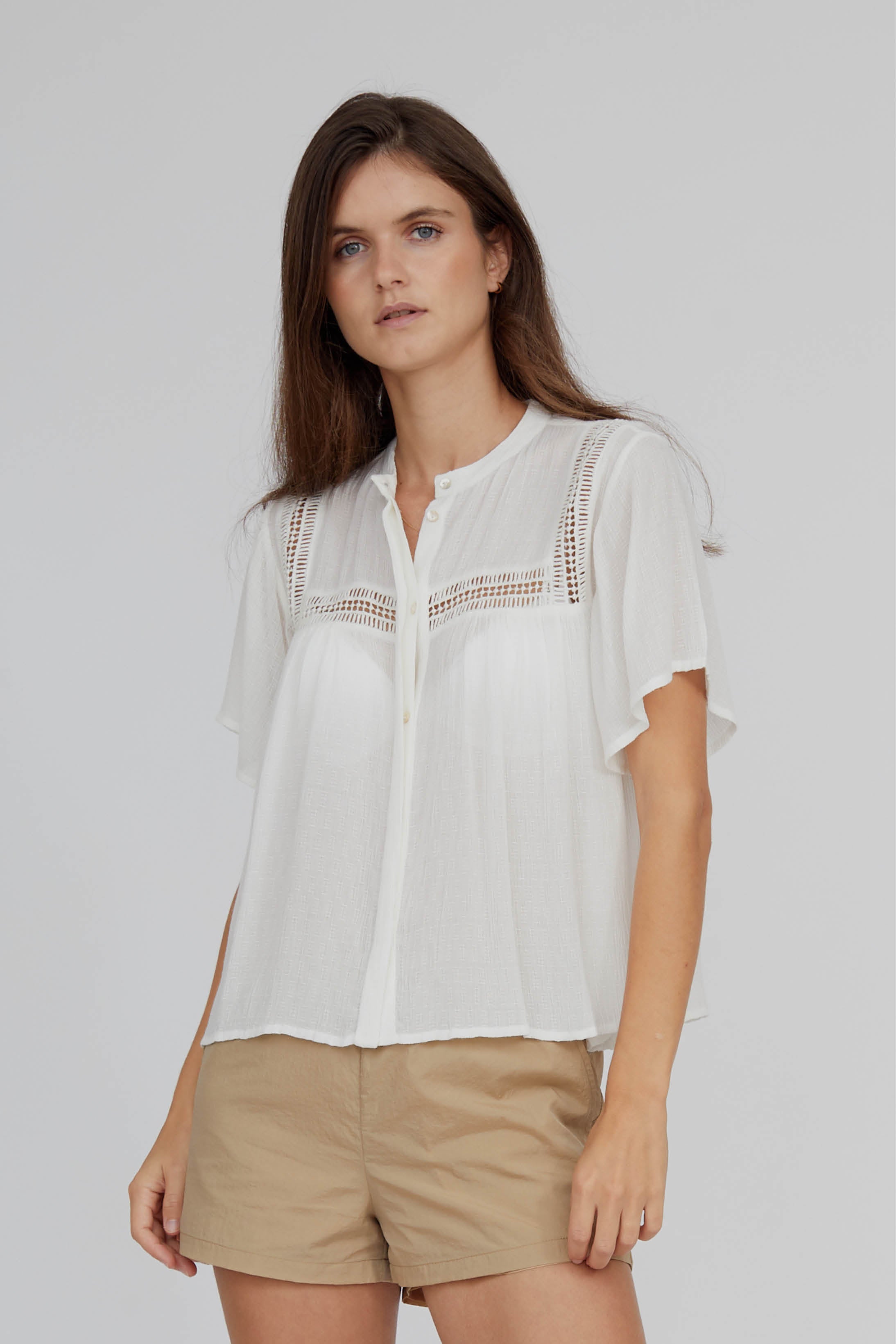 Basic Apparel Azela Blouse Bluser 330 Whisper White
