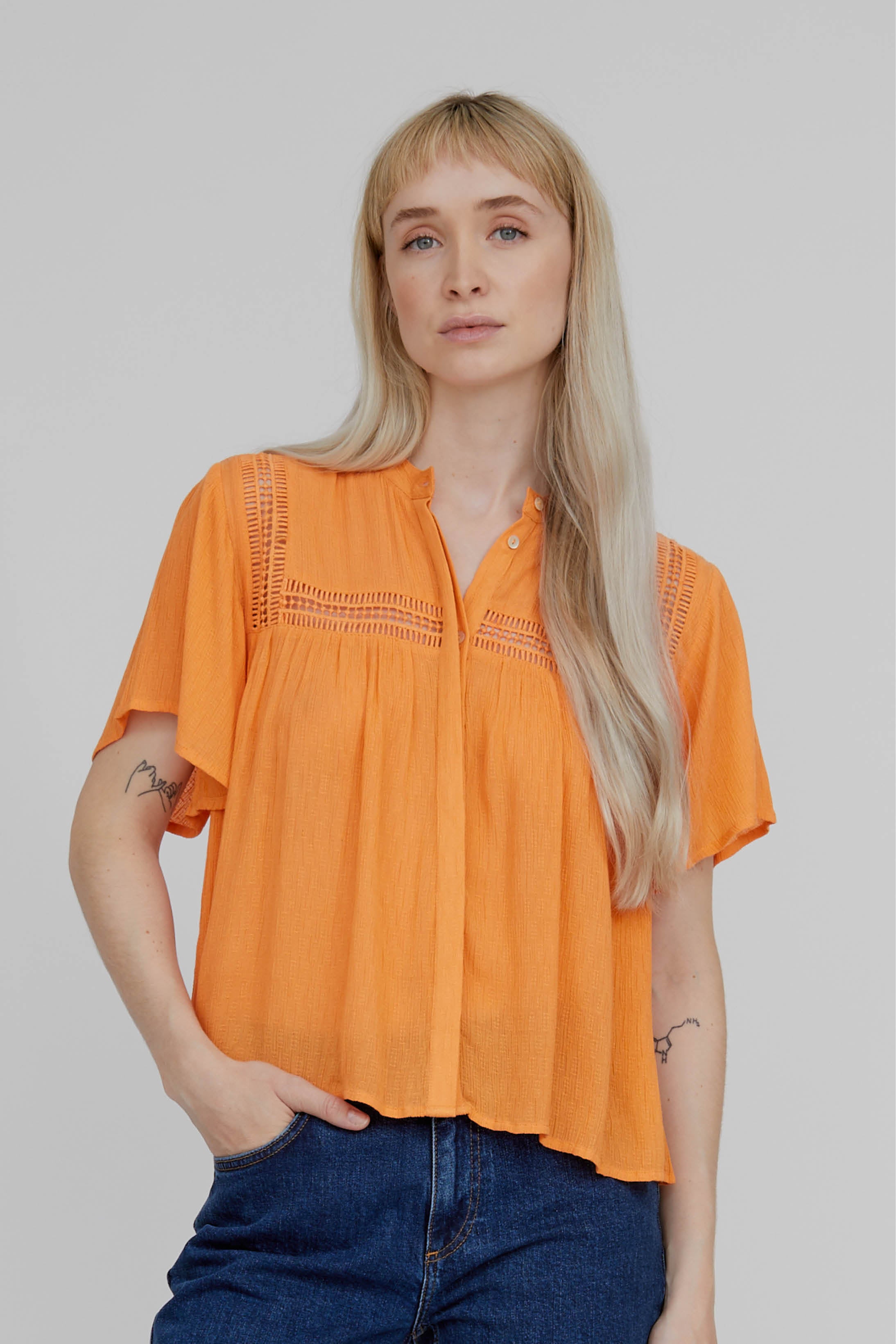 Basic Apparel Azela Blouse Bluser 589 Musk Melon