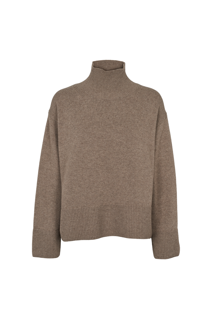 Basic Apparel Cady T-Neck Sweaters 715 Greige