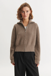 Cady Zip Cardigan - Greige