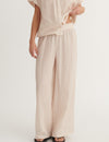 Calli Loose Pants - Smokey gray / whisper White / cedar wood