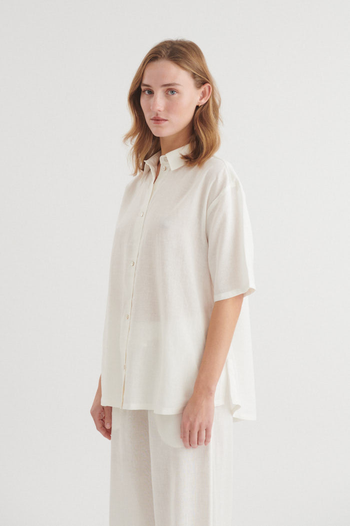 Basic Apparel Carina Oversized Shirt Skjorter 423 Bright White