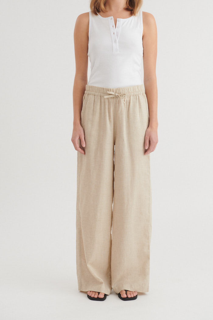 Basic Apparel Carina Pants Bukser 100 Natural melange