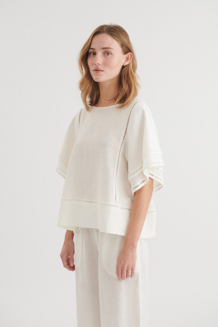 Basic Apparel Carina SS Blouse Bluser 423 Bright White