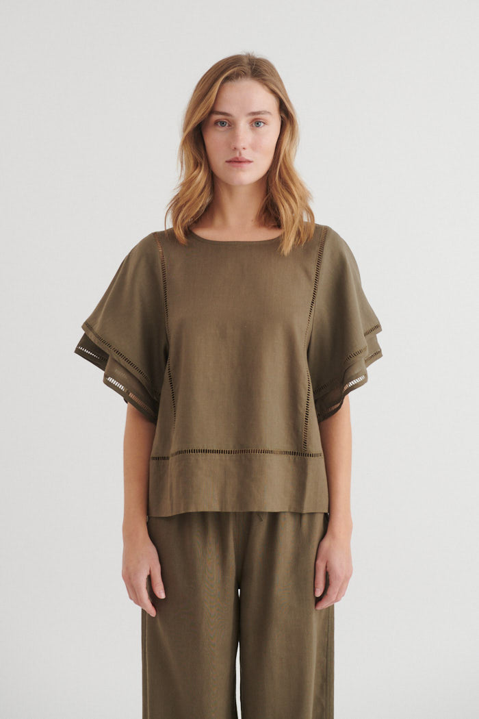 Basic Apparel Carina SS Blouse Bluser 889 Sea turtle