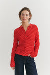 Cilla Polo Sweater - Flame scarlet