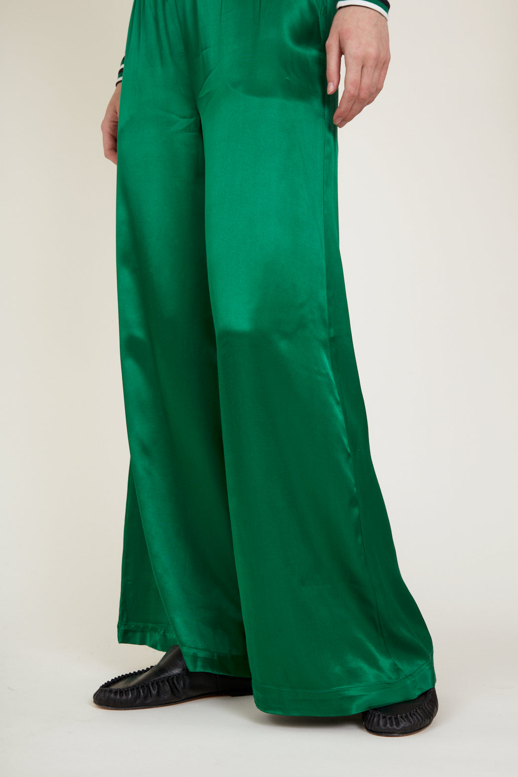 Basic Apparel Flora Wide Pants Bukser 648 Green Jacket