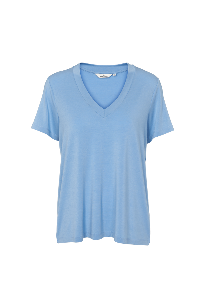 Basic Apparel Joline V-neck T-shirts 704 Blissful Blue