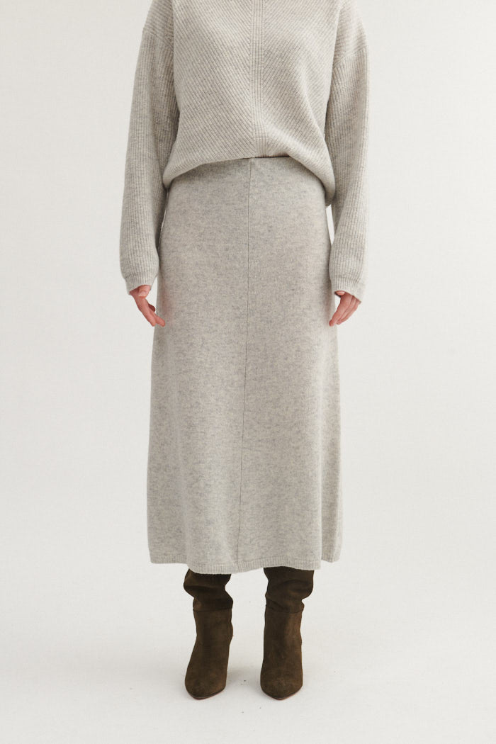Basic Apparel Lise 3/4 Skirt Nederdele 094 Light Grey Mel.