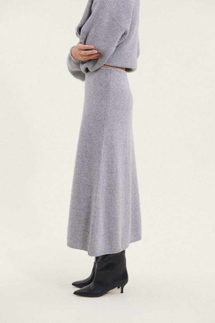Basic Apparel Lise 3/4 Skirt Nederdele 318 Light Grey Mel.