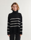Lise Striped T-Neck - Black