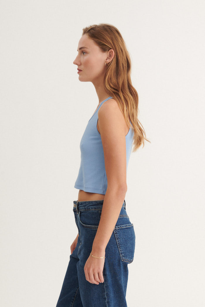 Basic Apparel Ludmilla Crop Tank Toppe 761 Dutch canal