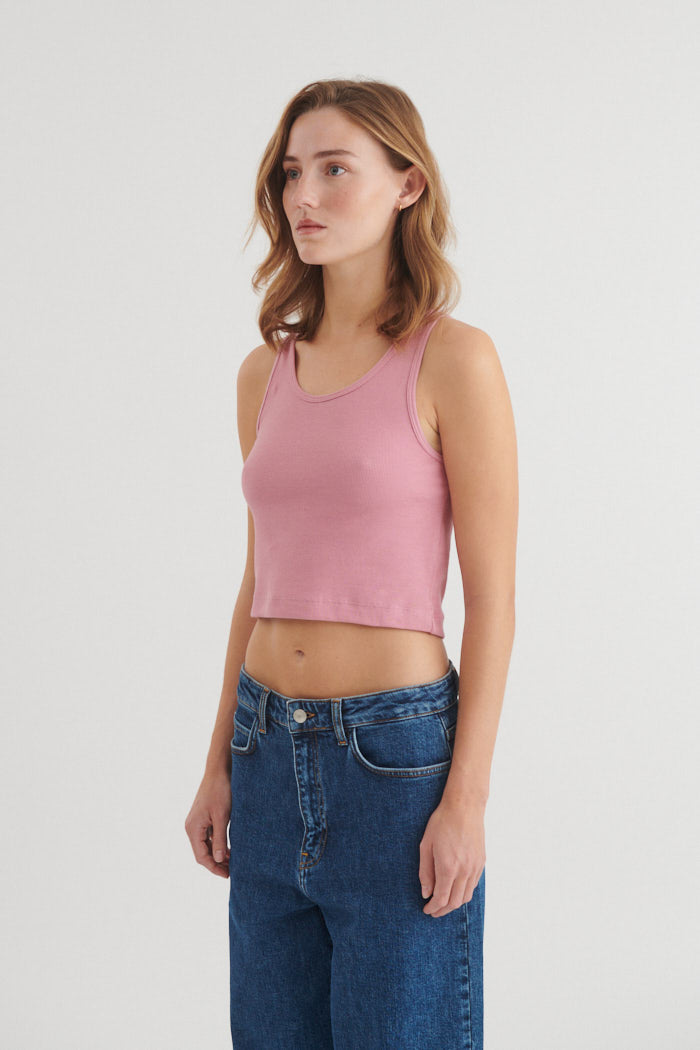 Basic Apparel Ludmilla Crop Tank Toppe 899 Cashmere rose