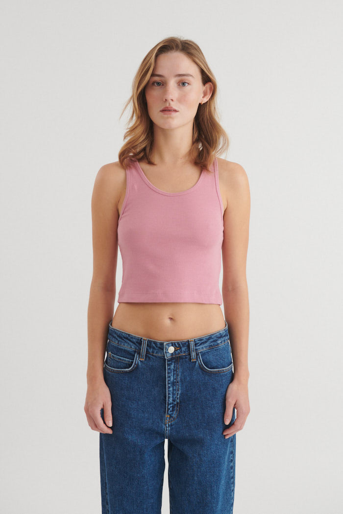 Basic Apparel Ludmilla Crop Tank Toppe 899 Cashmere rose