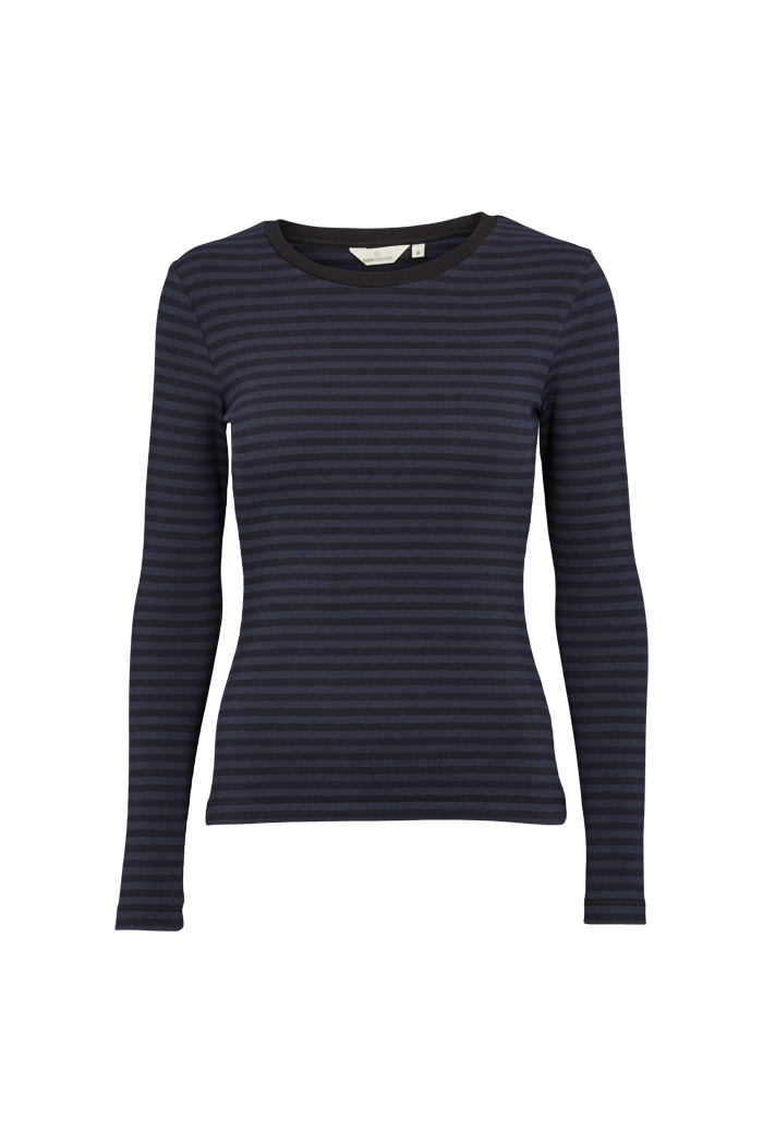Basic Apparel Ludmilla LS Tee T-shirts 480 Black/Navy