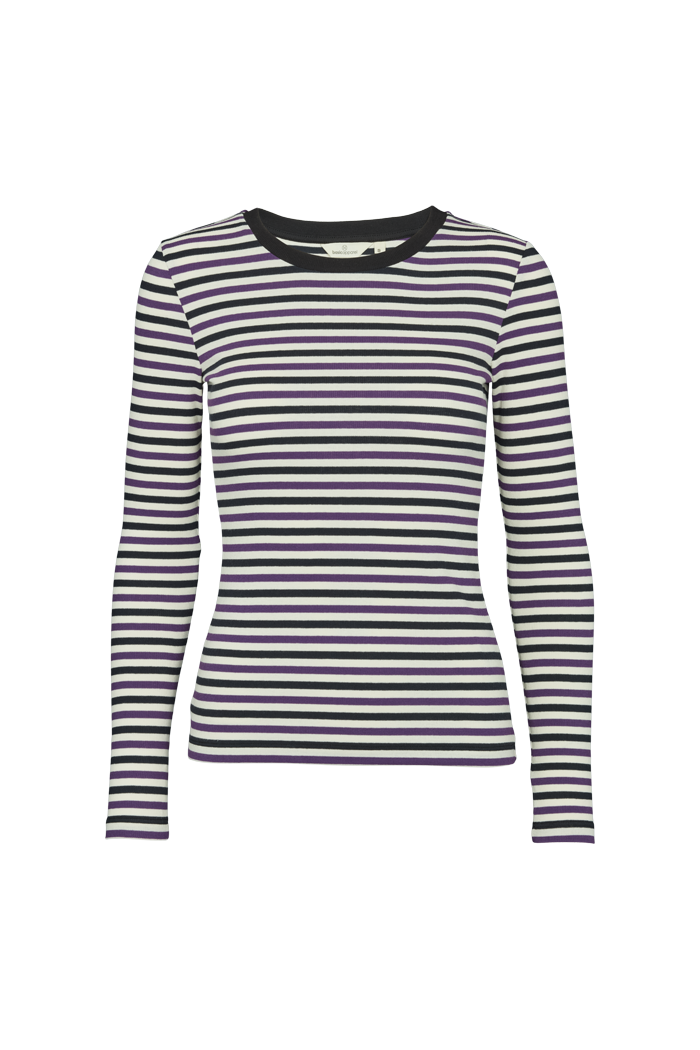 Basic Apparel Ludmilla LS Tee T-shirts 617 Crown Jewel/White Swan/Black