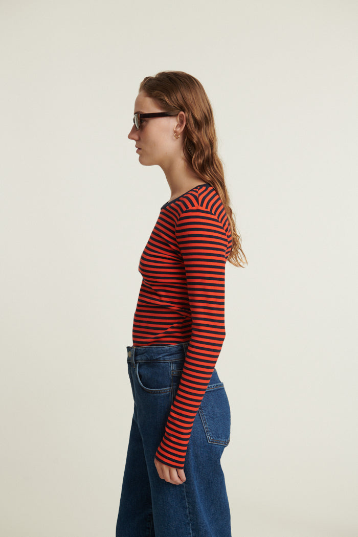 Basic Apparel Ludmilla LS Tee T-shirts 765 Sky captain / Grenadine