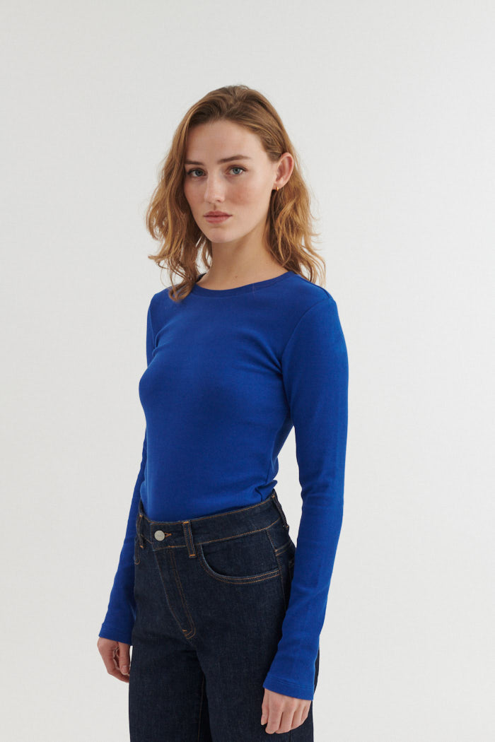 Basic Apparel Ludmilla LS Tee T-shirts 861 Sodalite blue