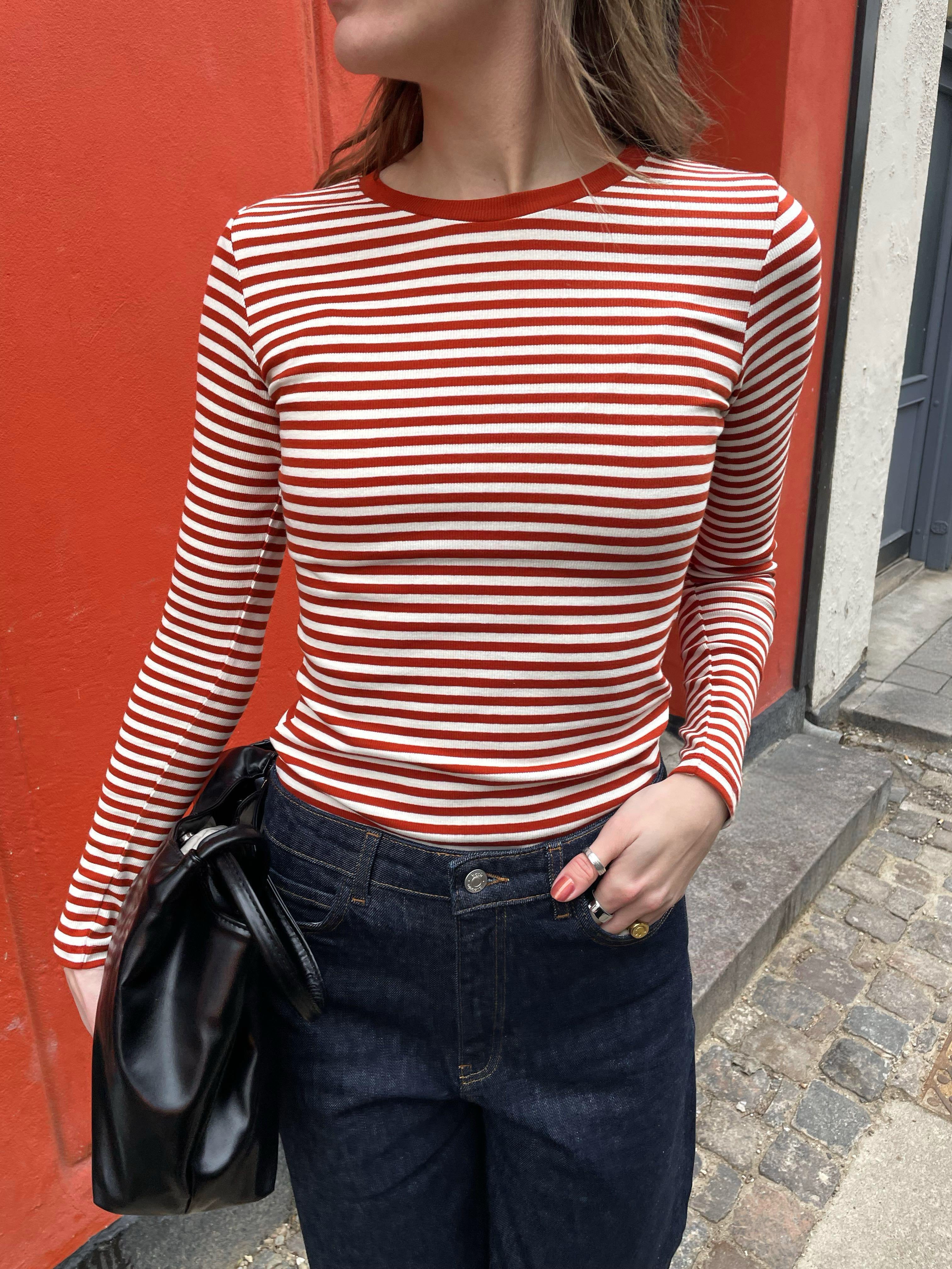 Basic Apparel Ludmilla LS Tee T-shirts 868 Roibus / whisper white