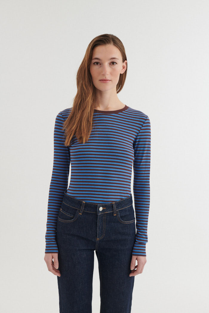 Basic Apparel Ludmilla LS Tee T-shirts 894 Riviera / Chicory coffee