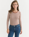 Ludmilla LS Tee - Mink / Whisper white / mink