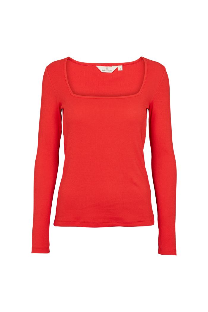 Basic Apparel Ludmilla Long T-shirts 278 High Risk Red