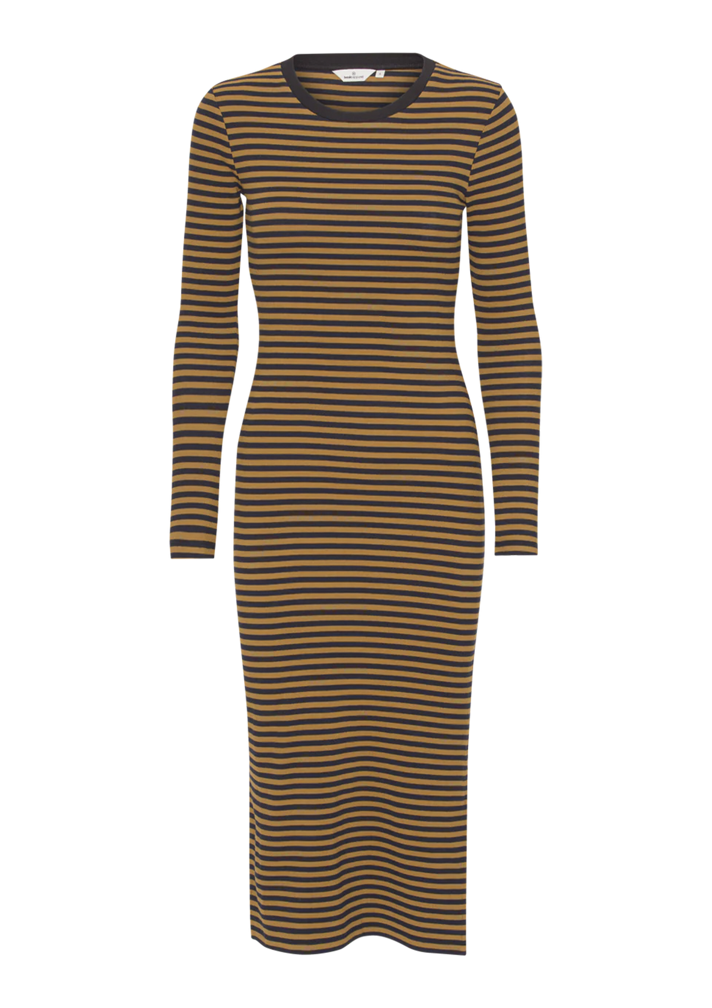 Basic Apparel Ludmilla Long Dress Kjoler 515 Bronze Brown/Black Stripe