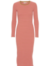 Ludmilla Long Dress - Stripe Fruit Dove/508 Bronze Brown