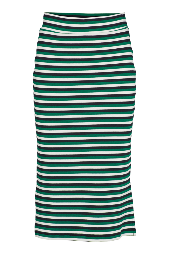 Basic Apparel Ludmilla Long Skirt Nederdele 654 Green jacket / black / whisper white