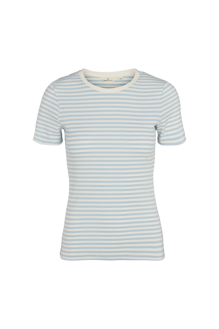 Basic Apparel Ludmilla O-Neck T-shirts 114/330 Cashmere Blue/Whisper White