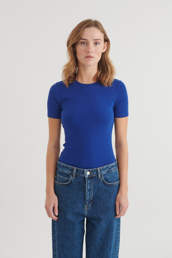Basic Apparel Ludmilla O-Neck T-shirts 861 Sodalite blue