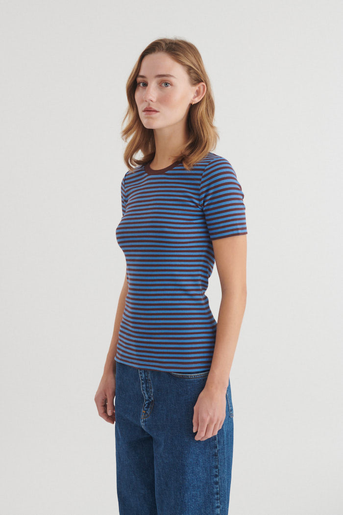 Basic Apparel Ludmilla O-Neck T-shirts 894 Riviera / Chicory coffee