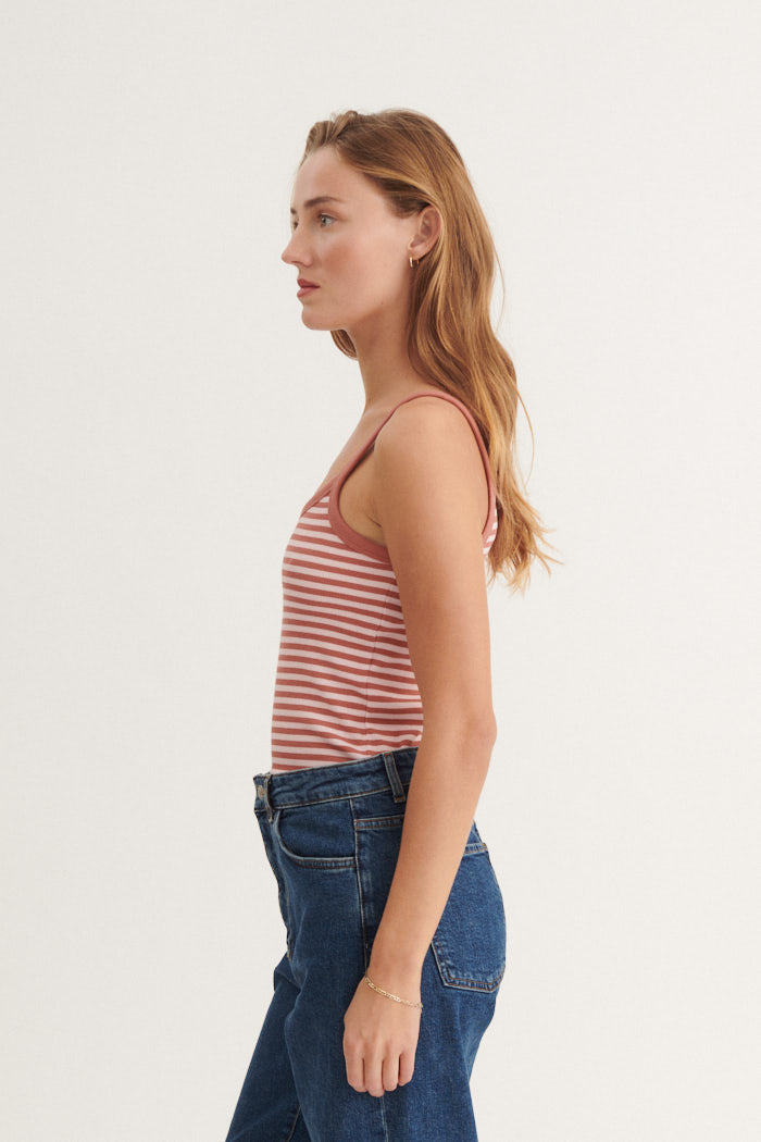 Basic Apparel Ludmilla Strap Top Toppe 784 cedar wood / Rose shadow