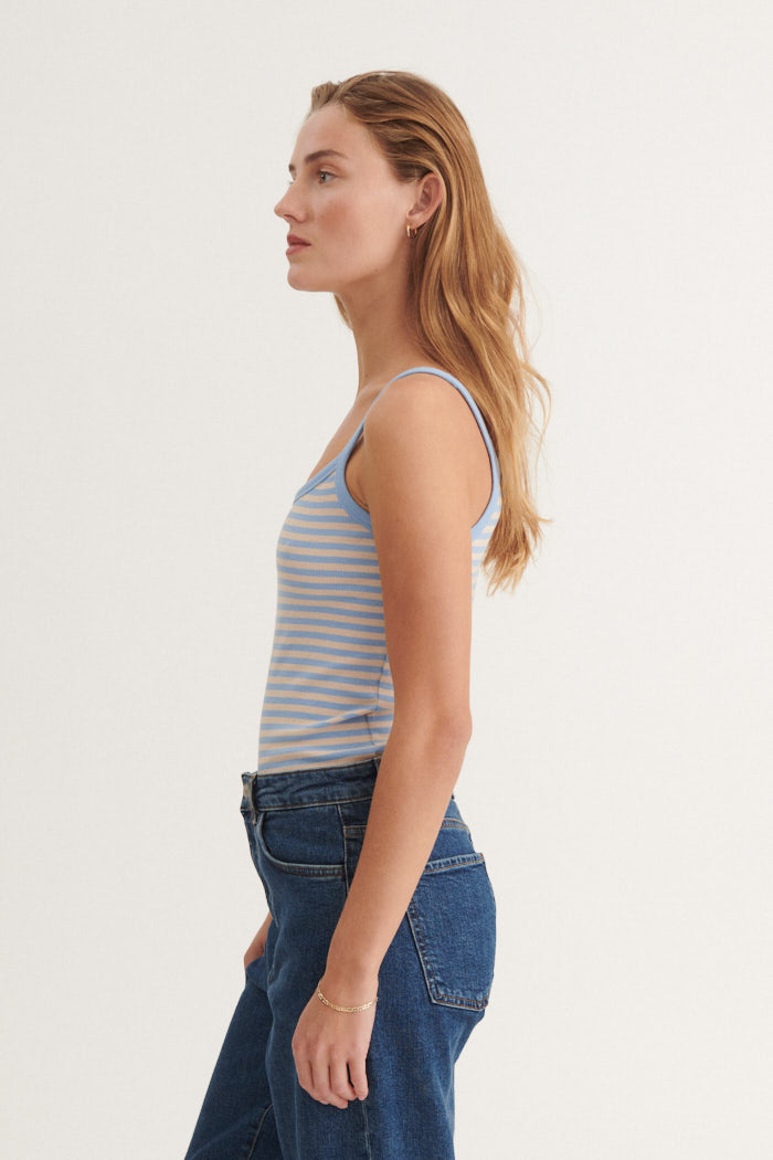 Basic Apparel Ludmilla Strap Top Toppe 785 Frozen fjord / smoke gray