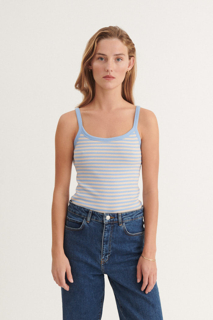 Basic Apparel Ludmilla Strap Top Toppe 785 Frozen fjord / smoke gray