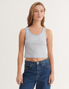 Ludmilla Stripe Crop Tank - Frozen fjord / smoke gray