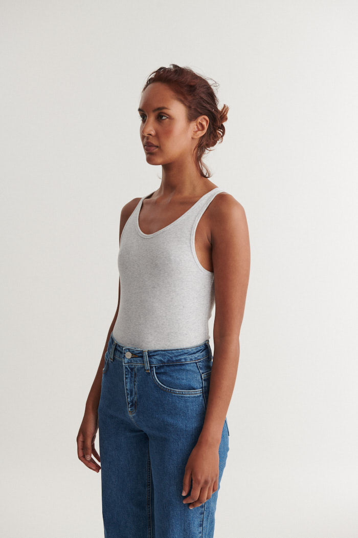Basic Apparel Ludmilla Tank Toppe 318 Light Grey Mel.