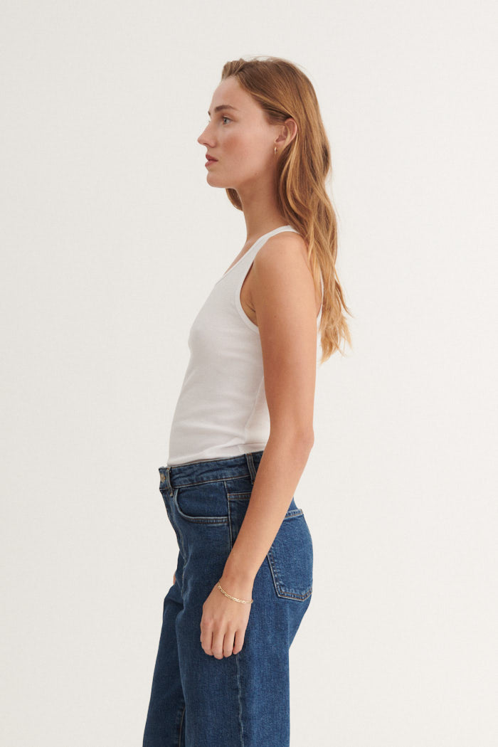 Basic Apparel Ludmilla Tank Toppe 423 Bright White
