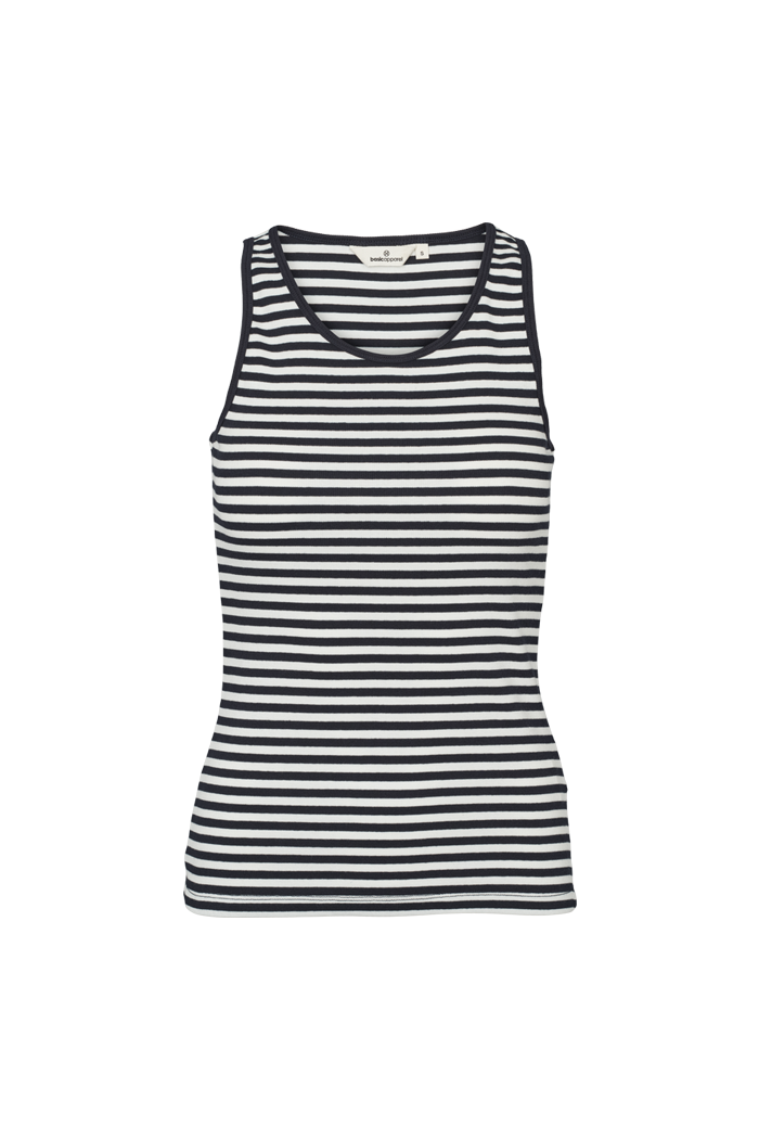 Basic Apparel Ludmilla Tank Toppe 700 Whisper White/ Black/ Black Trim