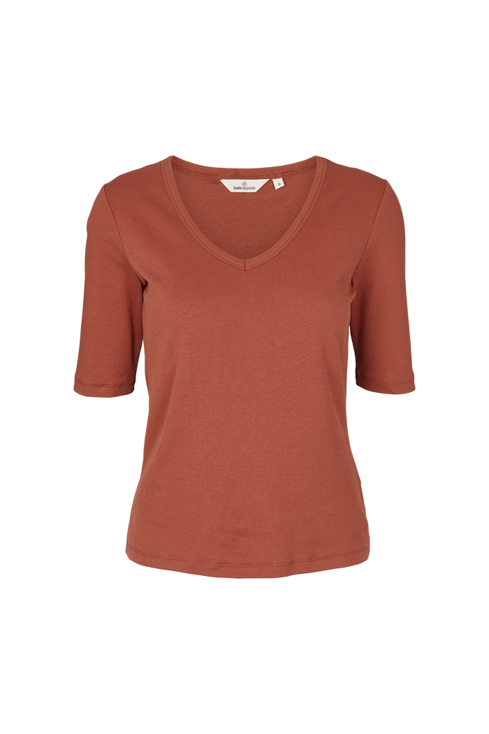 Basic Apparel Ludmilla V-Neck T-shirts 123 Redwood Burl