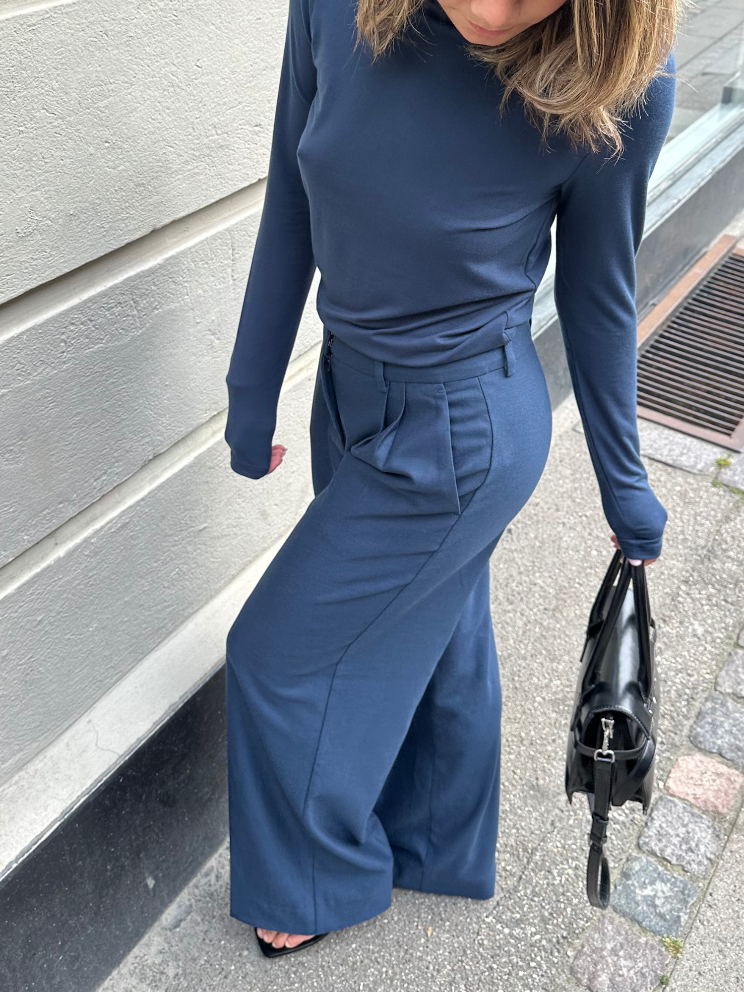 Basic Apparel Marjo Pants Bukser 886 Navy melange