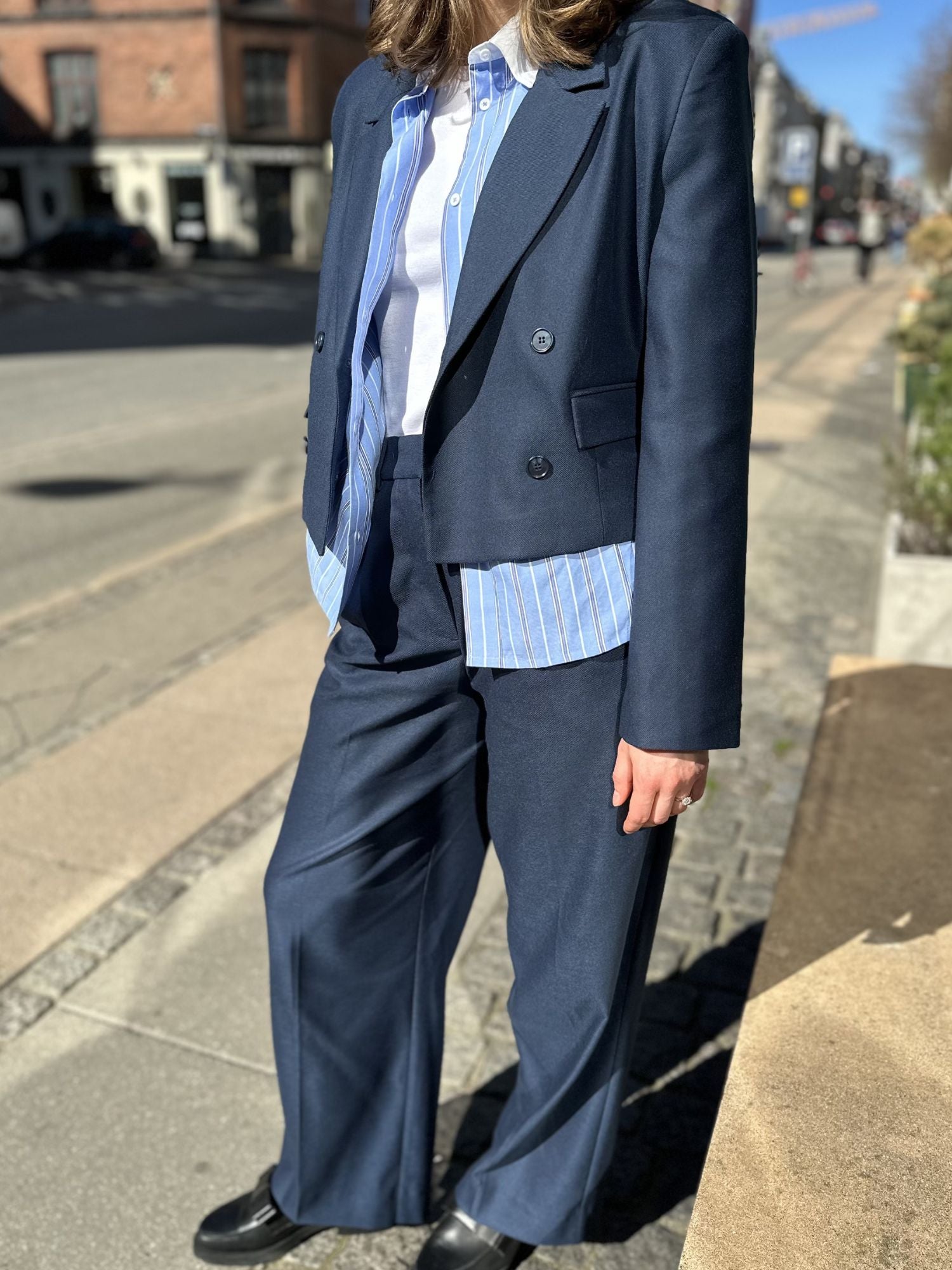 Basic Apparel Marjo Pants Bukser 886 Navy melange